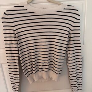 Aritzia Black and White Striped Crew Neck Sweater